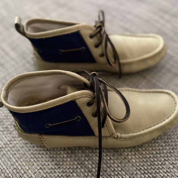 Cole Haan Air Grant 2 Eye High Top Sage Blue Leather Canvas Chukka Boots 8 - Picture 7 of 10